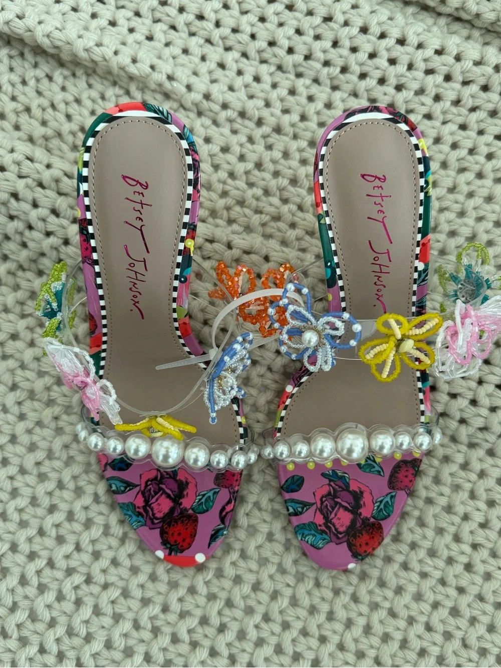 Betsey Johnson Goldiee Slide Sandal in Berry